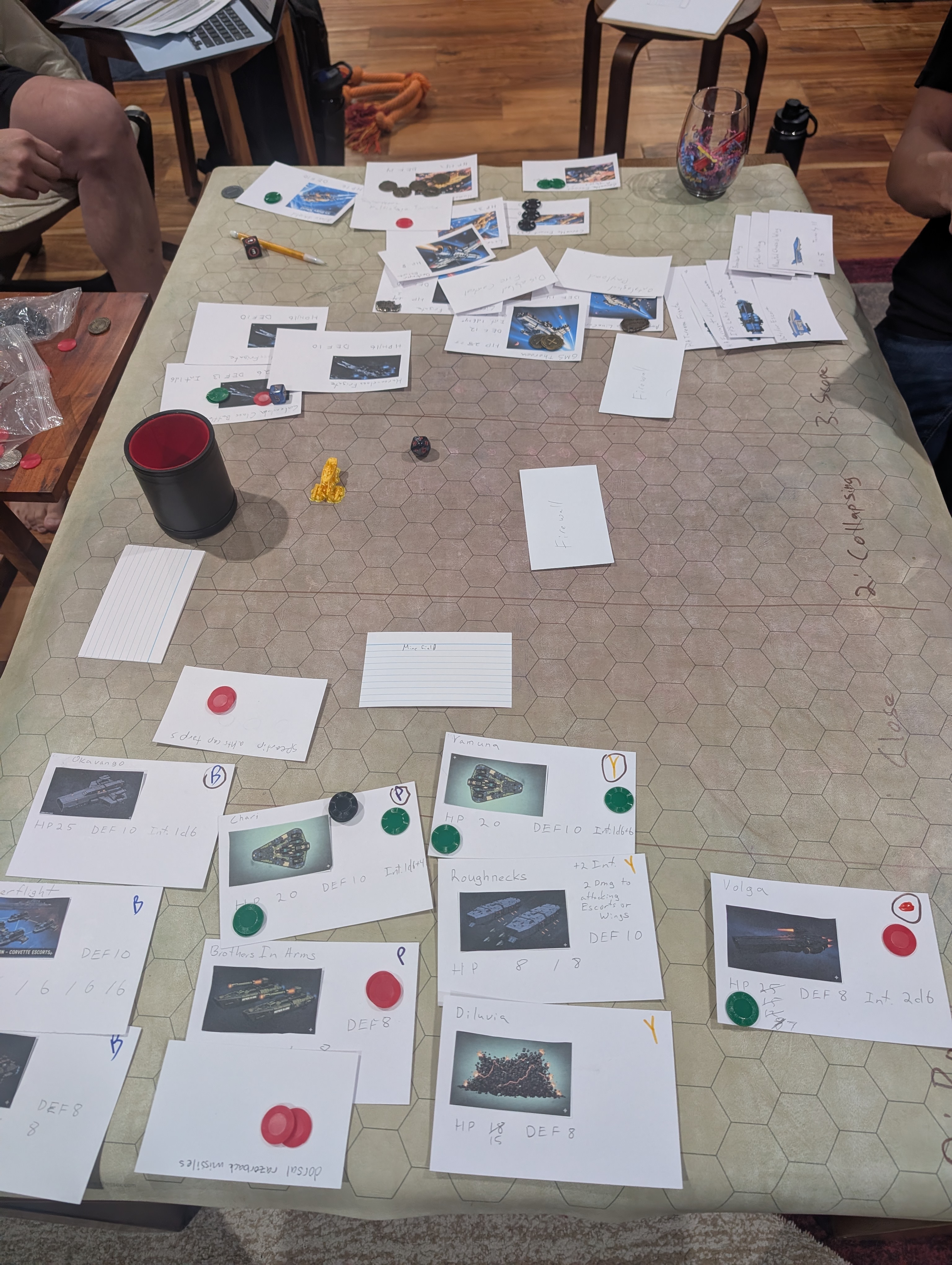 The table, mid-game